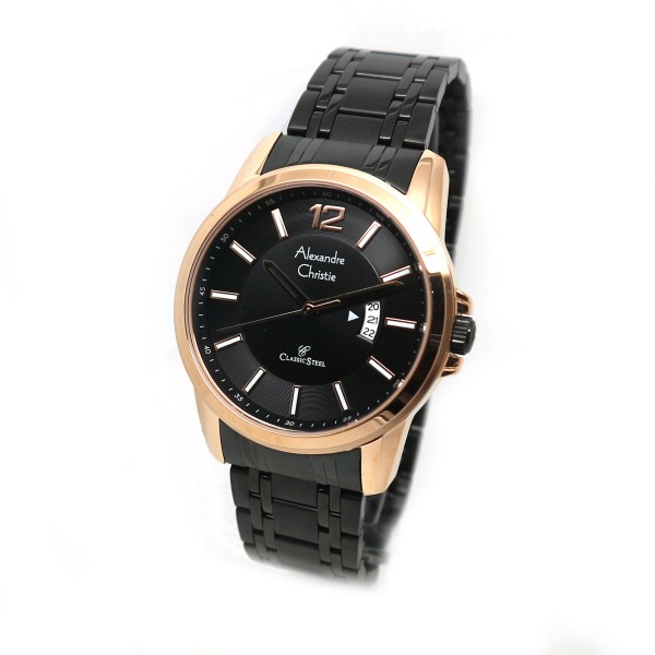 Alexandre Christie AC 8325 Rosegold Black Man